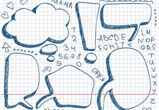 手绘对话框数字图片
