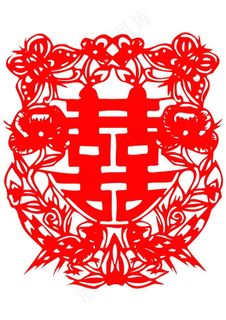 双喜剪纸图片