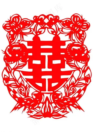 双喜剪纸图片