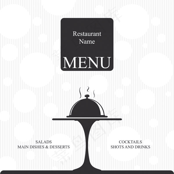 矢量黑白菜单封面背景