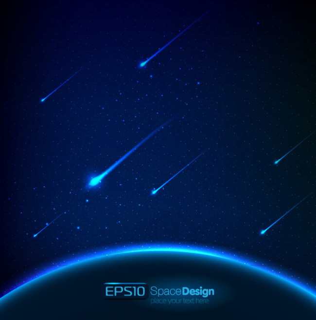 梦幻太空流星背景eps,ai矢量模版下载