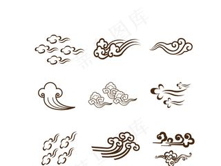 传统元素古典中国古代祥云传统花纹装...