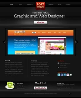 创意组合的网站模板PSD