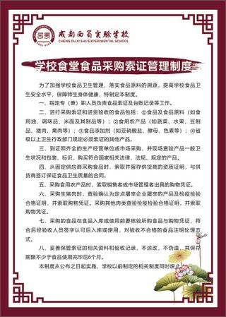 学校食堂食品采购索证管理制度