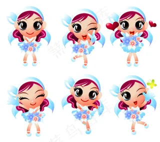 可爱的新娘矢量素材Q版