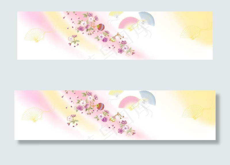 屏风图案 樱花扇图片