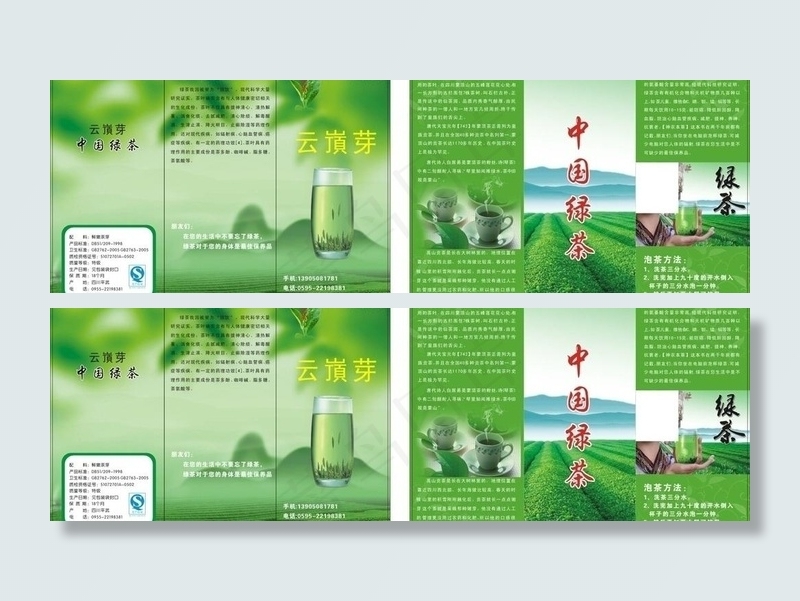 绿茶三折页图片cdr矢量模版下载