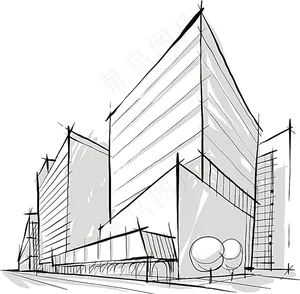 手绘城市街道