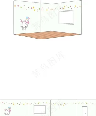 小白兔儿童墙纸图片