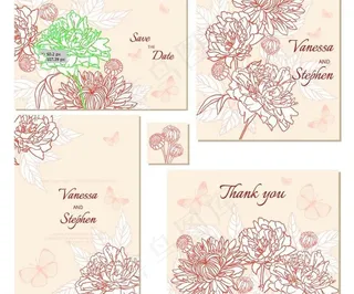 婚庆请帖 鲜花背景图片