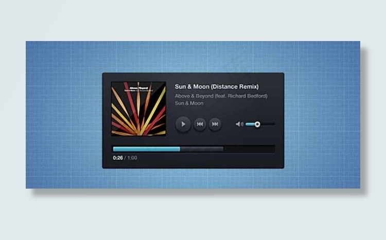 黑色播放器UI素材psd模版下载