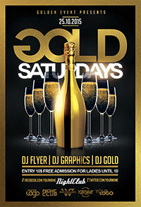 Gold Champagne Flyer Template