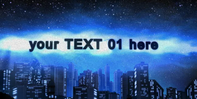 城市星空标题文字AE模板