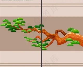 迎客松移门图案