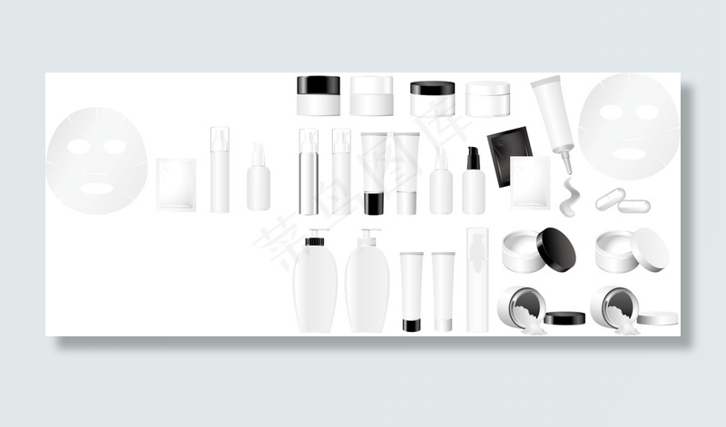 空白化妆品包装矢量素材