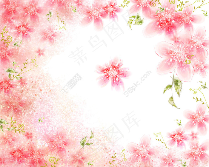 浪漫粉色樱花(5000X4000(DPI:300))psd模版下载