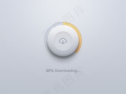 圆的下载按钮PSD