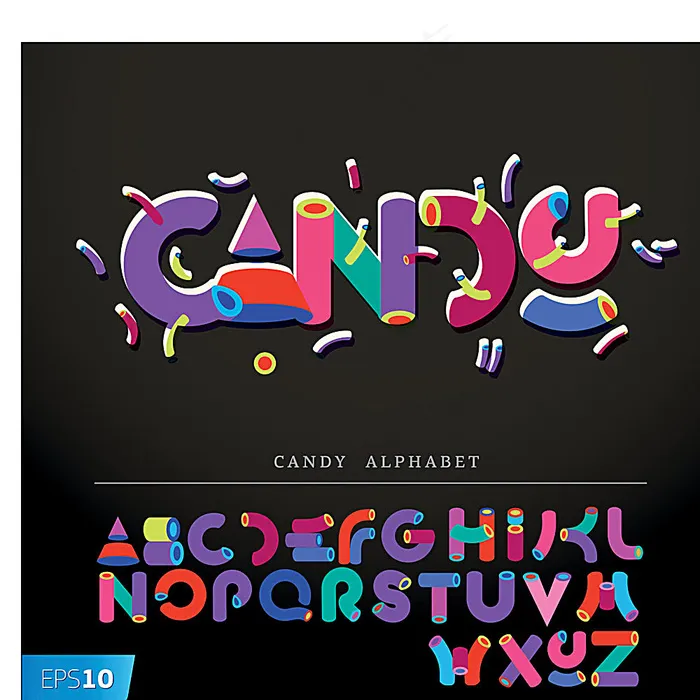 创意字母字体矢量素材eps,ai矢量模版下载