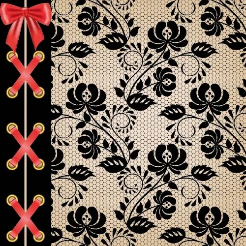 蕾丝图案eps,ai矢量模版下载