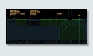 地面铺装间植草及树池剖面图片