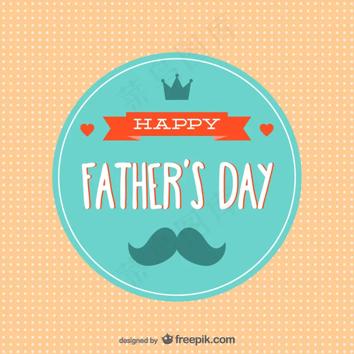 老式父亲节卡片ai矢量模版下载