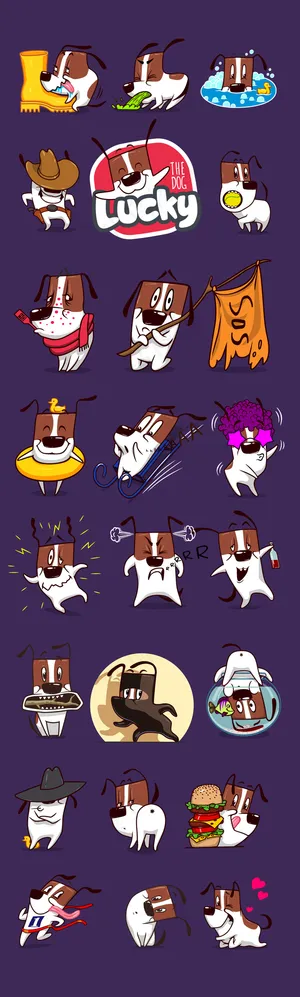 动漫手绘插画背景元素动物自然卡通哈...