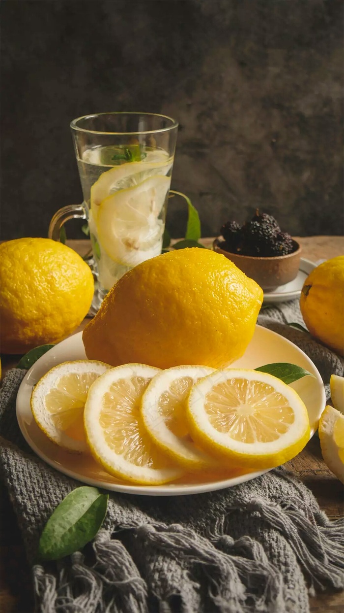 切成片的柠檬高清摄影图片