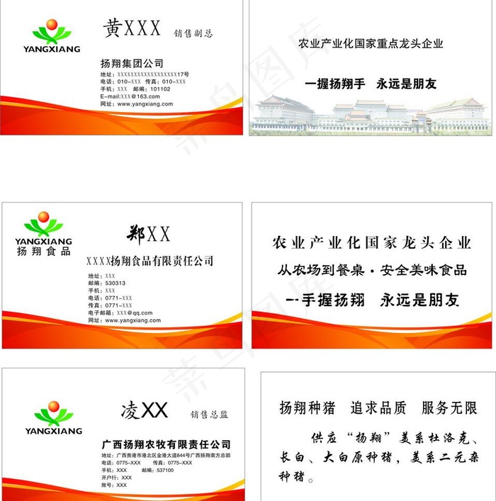 扬翔集团名片图片cdr矢量模版下载