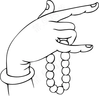 传统佛教佛手矢量素材