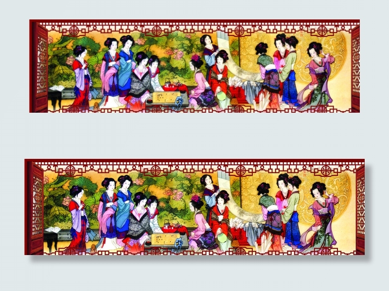 仕女图图片(5783X1757(DPI:72))psd模版下载