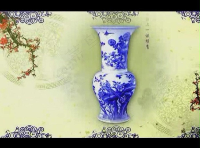 水墨青花瓷视频素材
