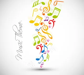 动感音符背景矢量素材