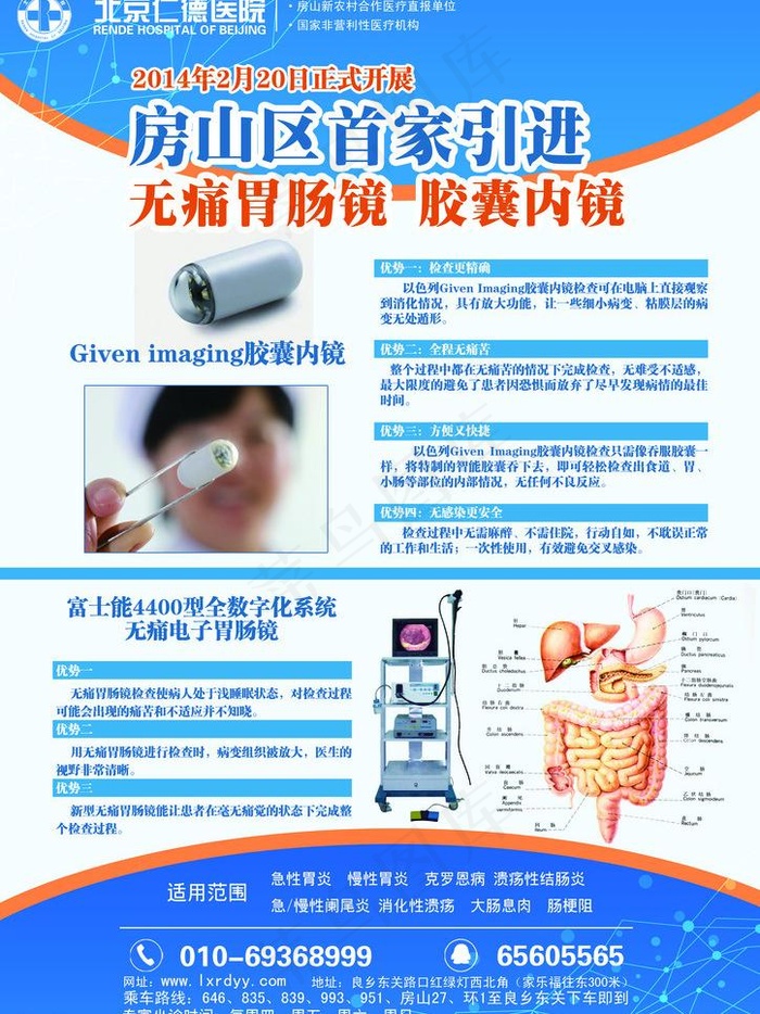 胶囊胃镜宣传页图片psd模版下载