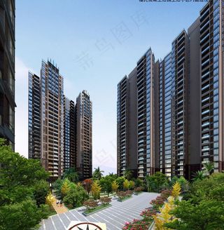 住宅小区内部效果图图片