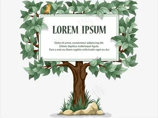 卡通清新春天小树