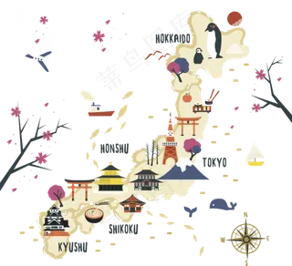 日本文化设计海报免扣素材元素