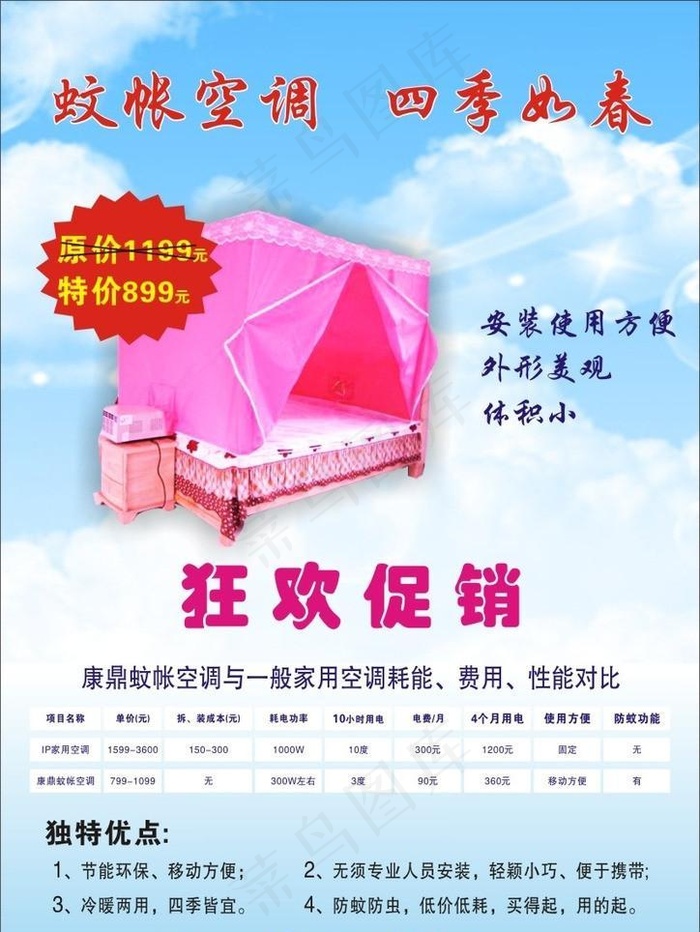 蚊帐海报cdr矢量模版下载