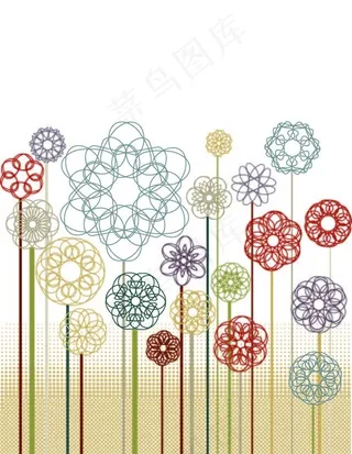 抽象花朵几何图案