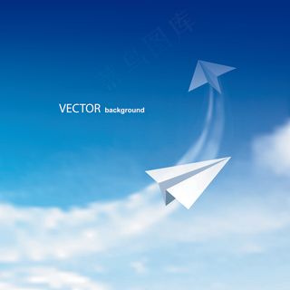 矢量天空纸飞机背景素材