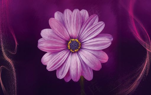 简约欧式油画感花朵背景墙装饰画