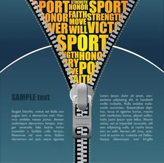 半开拉链体育主题海报矢量素材