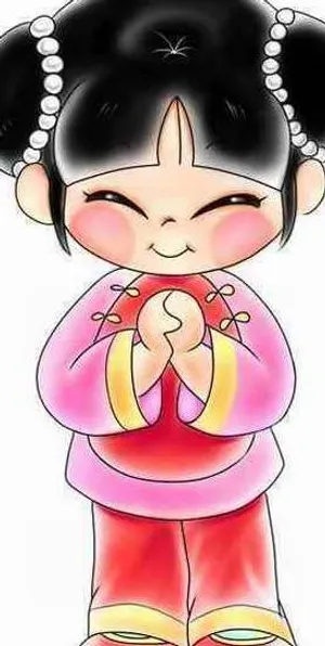 新春玉女拜年迎春图PSD超大图