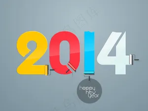 油刷彩漆2014插画矢量素材