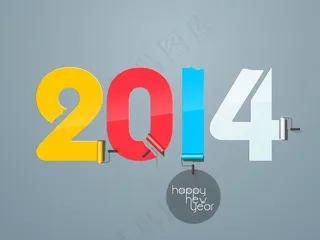 油刷彩漆2014插画矢量素材