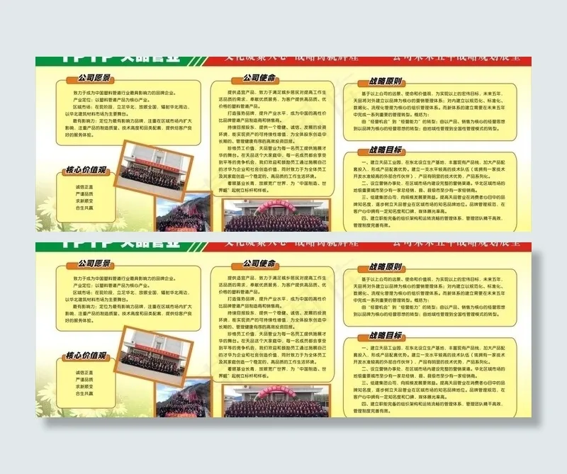 企业文化宣传栏图片(2200X900)cdr矢量模版下载