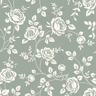 玫瑰花纹背景矢量图