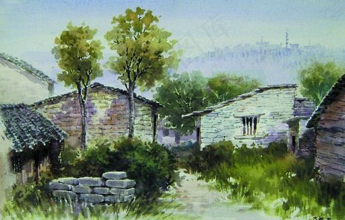 水彩风景画图片
