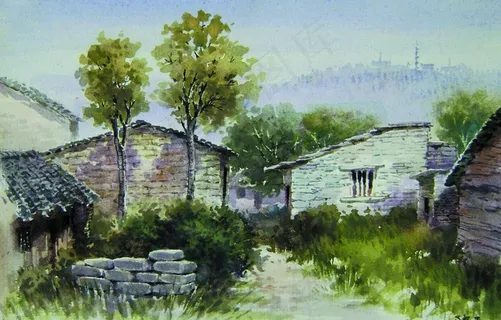 水彩风景画图片
