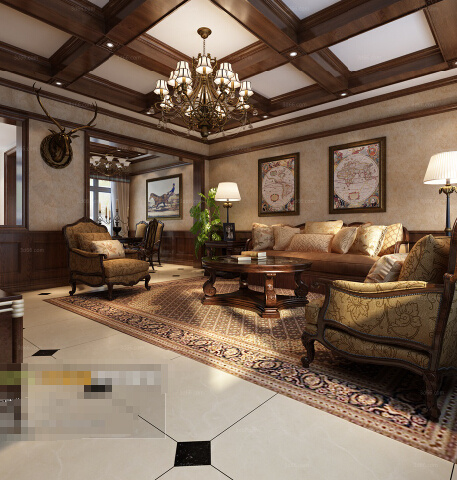 欧式客厅效果图图片