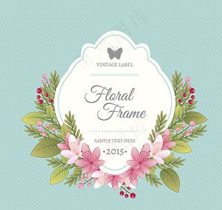 复古花卉边框标签图片